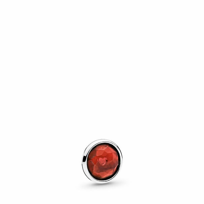 Pandora January Droplet Petite Locket Charm Ireland - Sterling Silver/Garnet - 536210RIO